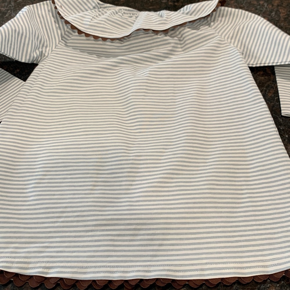 Mud Pie Light Blue Striped Baby Top - Picture 4 of 4